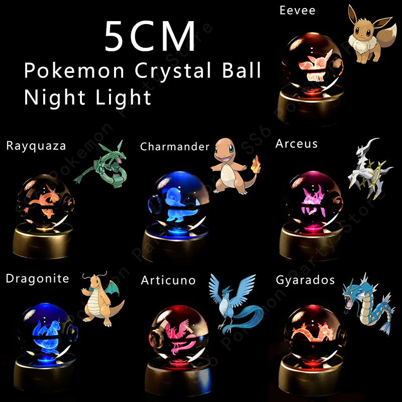 Pokemon Crystal Ball 3D Night Light Lamp