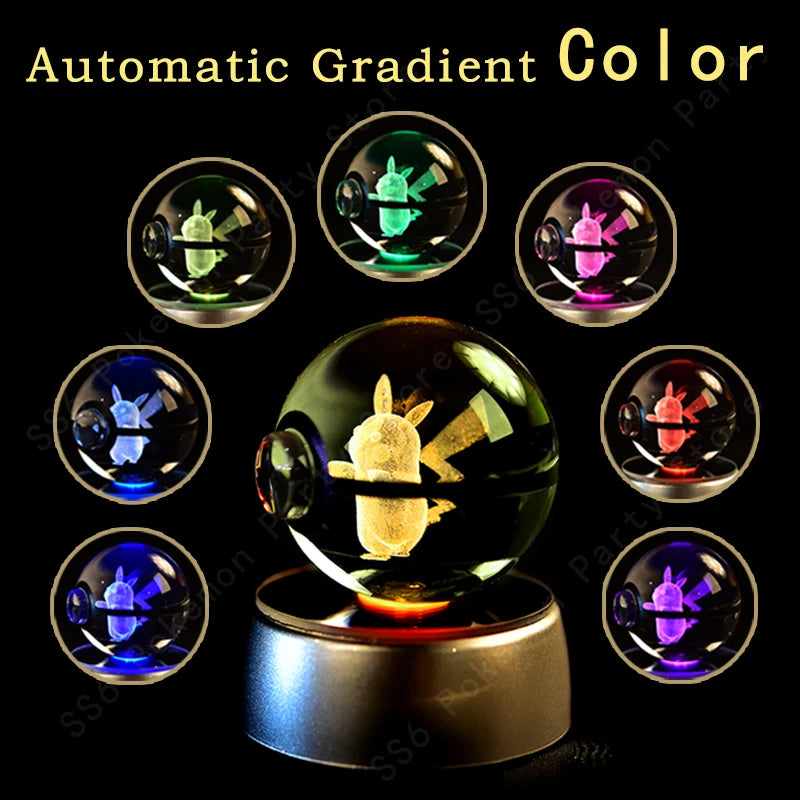 Pokemon Crystal Ball 3D Night Light Lamp